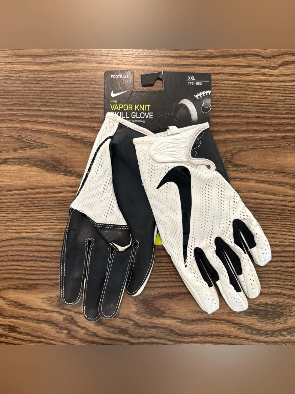 Size 2XL Nike Vapor Knit 2.0 FG CLG - Hydragrip Receiver Gloves White PGF551